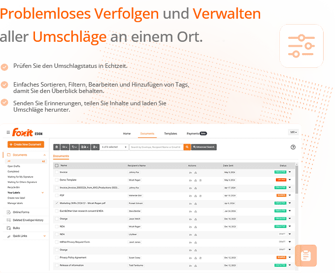 Umfassende Nachverfolgung von Dokumenten